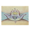 thumbnail image 1 of Hamsa Cutting Board, Abstract Hamsa Hand with Wings and Eye, Decorative Tempered Glass Cutting and Serving Board, Large Size, Turquoise Apricot, by Ambesonne, 1 of 1