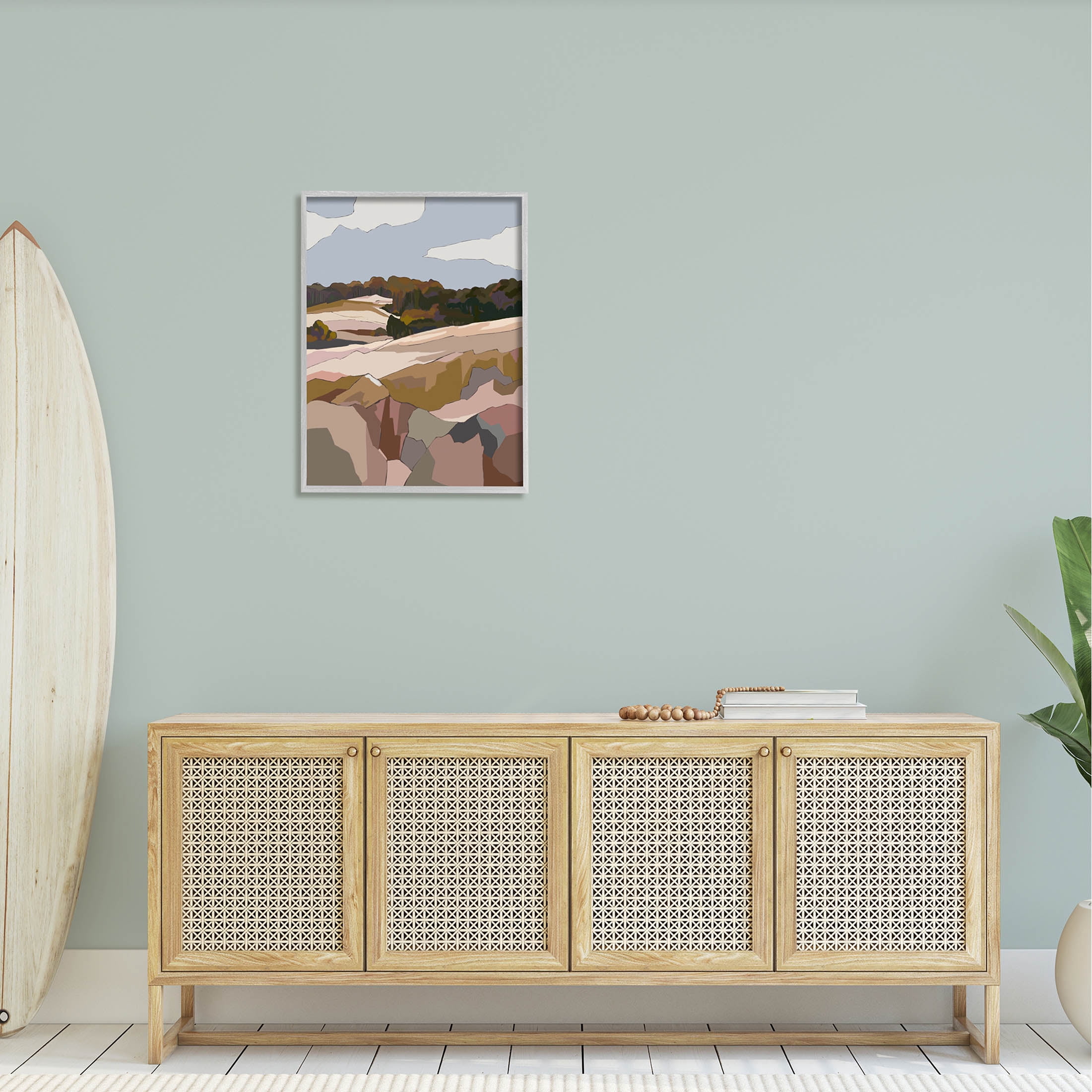 Stupell Industries Rocky Cliffs Neutral Mountain Nature Graphic Art Gray Framed Art Print Wall Art, Design by Nikita Jariwala