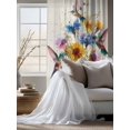 thumbnail image 4 of Sheer Curtains 72 Inches Long, Hummingbird Semi Sheer Curtains Light Filtering Window Treatment, Spring Vintage Oil Painting Sunflowers Beige Privacy Voile Drapes for Living Room Bedroom 52x72 Inch, 4 of 7