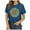 Blue, variant on Plus Size Daisy Women Tshirt Graphic Oversized Tees Short Sleeve Casual Tee