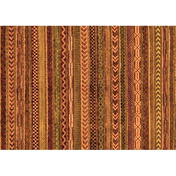 Ahgly Company Indoor Rectangle Abstract Orange Modern Area Rugs, 5' x 8'
