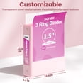 thumbnail image 2 of SUNEE 1.5 Inch Binders 3 Ring 6 Pack, Clear View Three Ring 1 1/2 Inch Binders PVC-Free (Fit 8.5x11 Inches) for School or Office Supplies, Pastel 6 Colors, 2 of 7