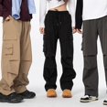thumbnail image 2 of Pantalones cargo estilo japonés para hombre, ropa de moda, pantalones de trabajo de primavera 2024 con bolsillos, 2 of 4