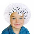 thumbnail image 4 of Baby Satin Bonnet Sleep Cap Bowknot Decor Silk Bonnet Reversible Night Sleep Cap, 4 of 18