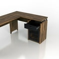 thumbnail image 6 of Deandre 1-Drawer and 2-Shelf Wood L-Shaped Desk, Light Hickory, 6 of 10