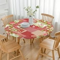 thumbnail image 3 of Pioneer Flower Floral Print Pattern Round Fitted Tablecloth with Elastic Edge,Dining Table Cover Waterproof,Outdoor Round Tablecloth for Camping,Dining,Indoor and Outdoor, 3 of 7