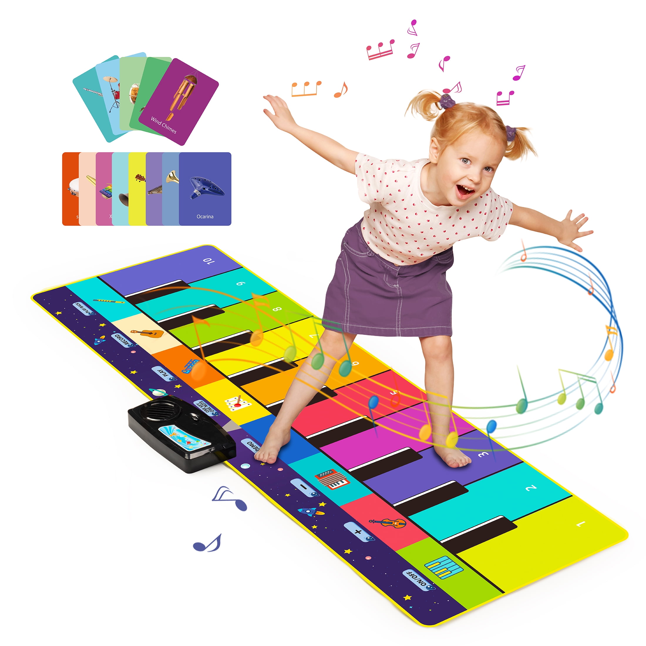 Joyjoz Floor Piano Mat Toddler Musical Mat Dance Mat for Boys Girls Birthday Gifts for Kids