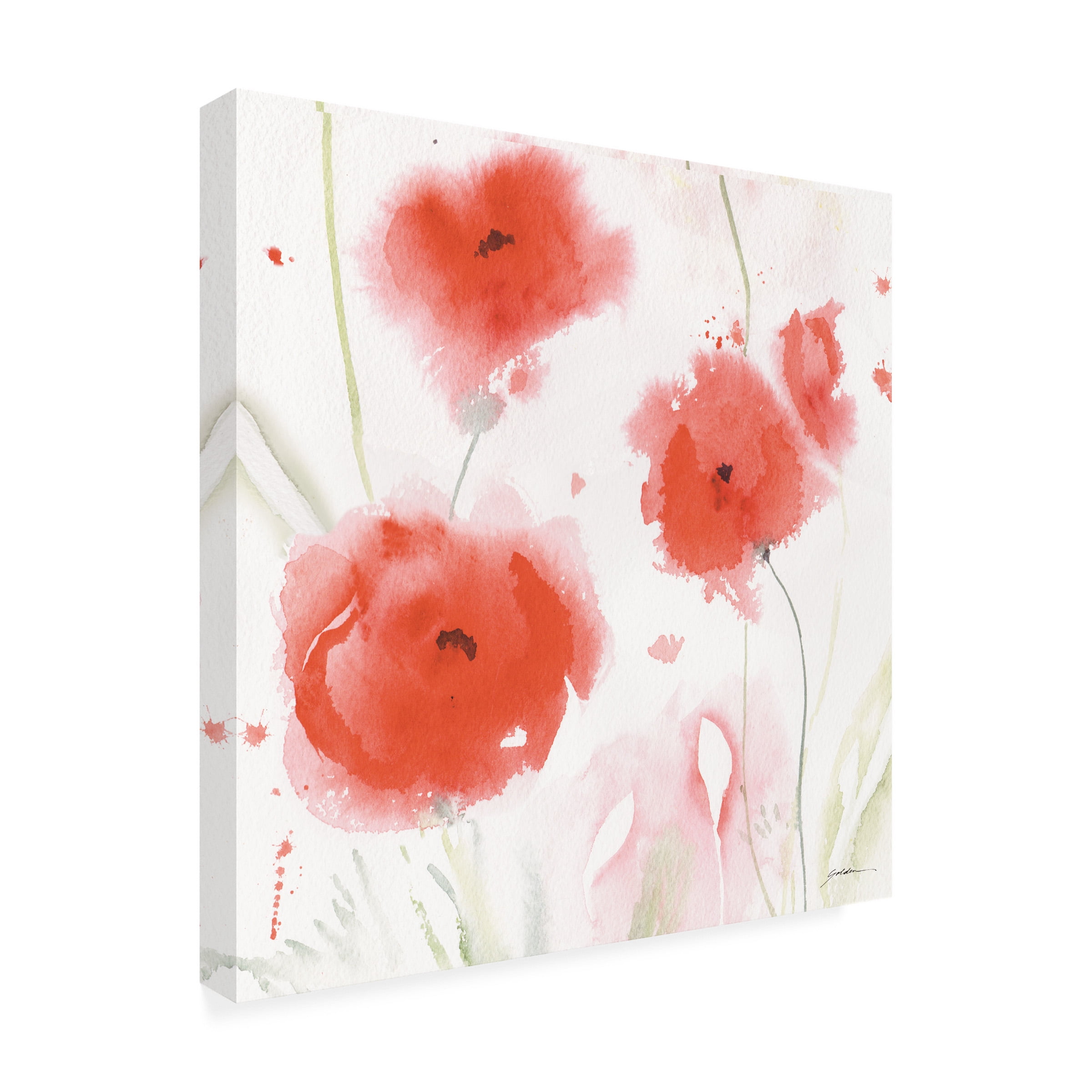 Sheila Golden 'Poppy Trio' Canvas Art
