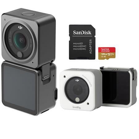 UPC: 0192223197565 | Action 2 4K Ultra HD Dual-Screen Combo Camera Bundle with 128GB microSD Memory Card  SmallRig Magnetic Case  White