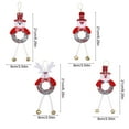thumbnail image 3 of Ireezec 4-Pack Christmas Ornaments Hanging Decor with Bells, Santa Snowman Reindeer Polyester Pendants for Holiday Tree Home Party Decoration, 3 of 8