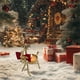 thumbnail image 1 of Gold Brown Iron Reindeer Candlestick Holder with Christmas Bells and Bow Holiday Table Centerpiece, 1 of 7