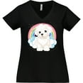 thumbnail image 3 of Inktastic Maltese Dog Cute Gift Women's Plus Size V-Neck T-Shirt, 3 of 5