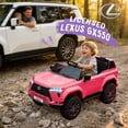 thumbnail image 6 of 24V Ride On Car for Kids, Lexus GX550 2 Seater Powered Ride on Toys with Remote Control, 4 Wheels Suspension, Bluetooth, Music, LED Lights, Kids Electric Car for Boys Girls Ages 3-8, Pink, 6 of 8