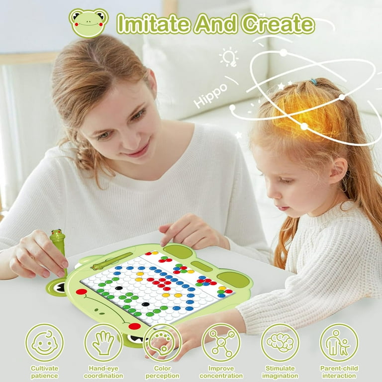 Large Magnetic Drawing Board for Toddlers, Large Doodle Board with Magnetic  Pen & Beads, Magnetic Dot