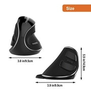 J-Tech Digital Wireless Ergonomic Vertical USB Mouse with Adjustable Sensitivity (600/1000/1600 DPI), Scroll Endurance, Removable Palm Rest & Thumb Buttons [V628P]