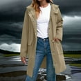 thumbnail image 2 of yardsong Raincoat Women Waterproof Long Hooded Full Zip up Rain Jacket Button Down Trench Coats Windbreaker Travel Jacket 2025 Khaki,L, 2 of 7