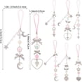 thumbnail image 3 of 1 caja DIY con 8 juegos de dijes para teléfono, correas, lindos llaveros con lazo kawaii, colgantes con alas, corazones, estrellas y cuentas rosas., 3 of 7