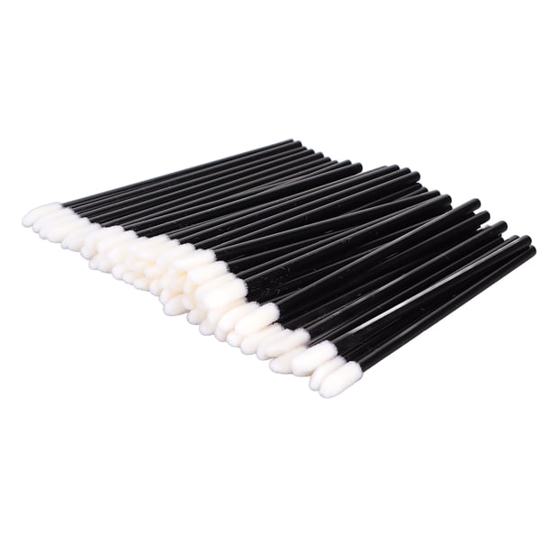 Aplicador 100 Uds. Pinceles De Labios Desechables, Ligero, Cómodo, Inodoro, Seguro, Aplicador De Pincel De Lápiz Labial Con Varilla Negra