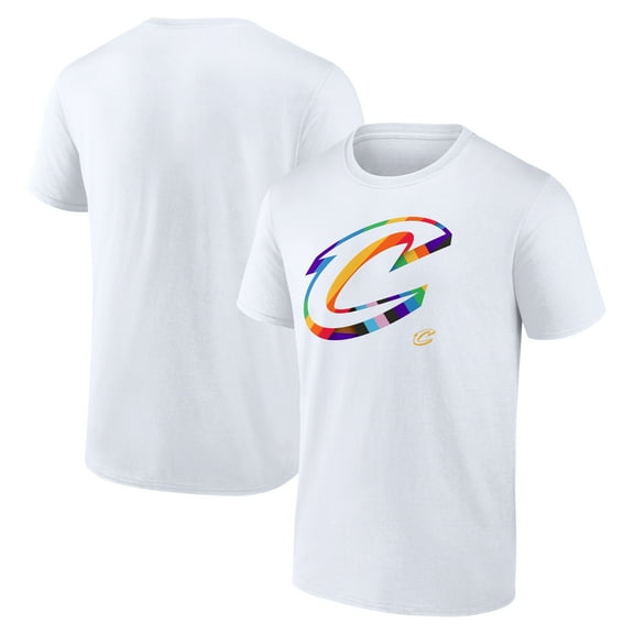 Men's White Cleveland Cavaliers Team Logo Pride T-Shirt