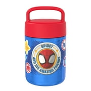 Zak Designs 12 oz Kids Travel Food Jar Stainless Steel Marvel Spider-Man Vacuum Insulated for Hot and Cold Food