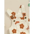 thumbnail image 5 of Bagilaanoe Newborn Baby Girl Summer Rompers Flower Print Short Sleeve Denim Bodysuits 6M 12M 18M 24M Infant Casual One Piece Short Jumpsuit, 5 of 7
