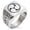 Silver, variant on Stainless Steel Ujiie Samurai Crest Geometric Pattern Biker Style Polished Ring