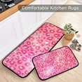 thumbnail image 5 of Bright Pink Laopard Kitchen Rug Mats 2PCS Non Slip 47" x 20" + 28" x 20" Kitchen Carpet Floor Mat Hallway Rugs Anti Fatigue Doormat Home Decor, 5 of 7