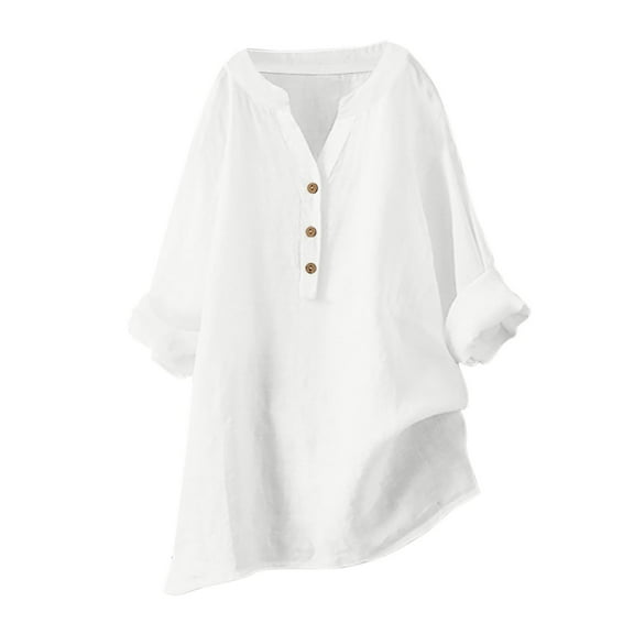 Women's Loose Fit Button Down Blouse Casual Long Sleeve Shirt Comfortable Stylish Tops for Everyday Wear