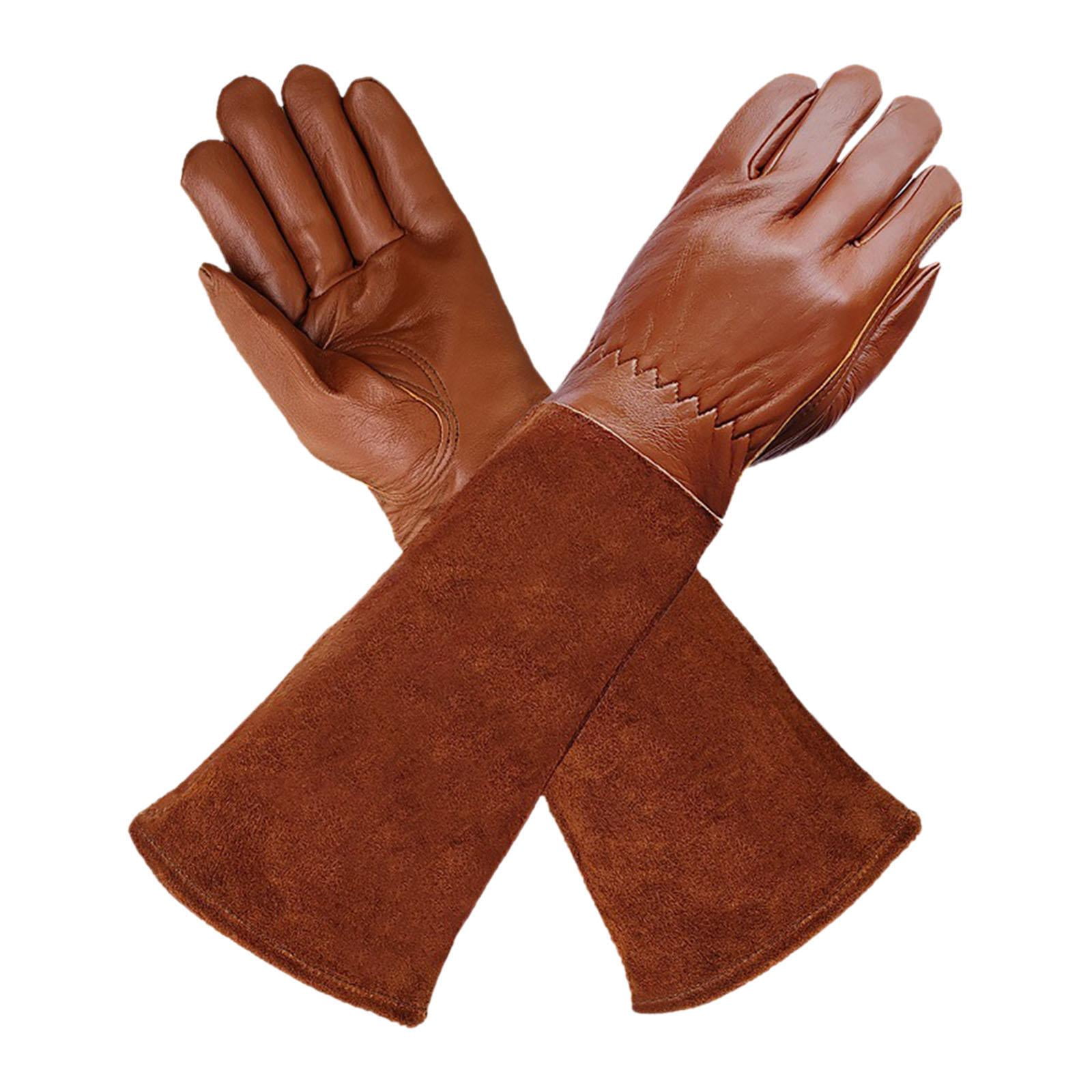 SunniMix Welding Gloves PU Leather Work Gloves Oven Gloves for Garden Workshop Garage S