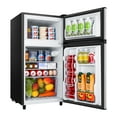 WANAI Compact 3.5 Cu ft Two Door Mini Fridge with Small Freezer