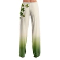 thumbnail image 6 of Fgvctg St. Patrick's Day Plus Size Pajamas for Women Lucky Shamrock Clover Print Wide Leg Pajamas Sleepwear High Waisted Pj Pants Loose Spring Drawstring Lounge Pants with Pockets Khaki XL, 6 of 6