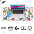 thumbnail image 5 of Long Mouse Pads for Desk,Colorful Dinosaurs Leaf White Pattern Desk Mats on Top Of Desks, Desk Mouse Pad Extra Large with 3mm Non-Slip Base and Stitched Edge for Gaming,Office,Work,Home 35.4"x15.7", 5 of 6