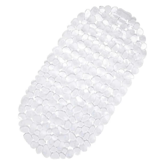 Bathroom Shower Mat Pebbles Bath Tub Non Slip Safety Mat with Rubber Suction Cup(White)