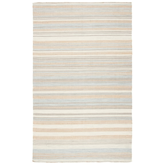 SAFAVIEH Kilim Wilford Striped Area Rug, Natural/Light Blue, 9' x 12'