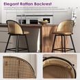 thumbnail image 6 of LAZZO 29” Swivel Bar Stools Set of 2, Boho Rattan Counter Height Bar Chairs for Kitchen Island, Brown, 6 of 9