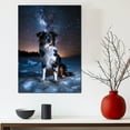 thumbnail image 5 of Starry Night Canvas Inspired Miniature American Shepherd Dog Pet Family Friend Peace Oil Painting Art Print Poster Wall Decor, 5 of 6