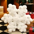 thumbnail image 4 of Cojín navideño de copo de nieve | Cojín de sofá navideño de poliéster blanco | Decoración festiva para fiestas navideñas y temporadas, 4 of 5
