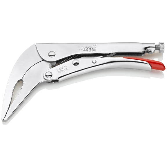 Knipex Tools 41 44 200 8" Angled Long Nose Locking Grip Pliers, CA2