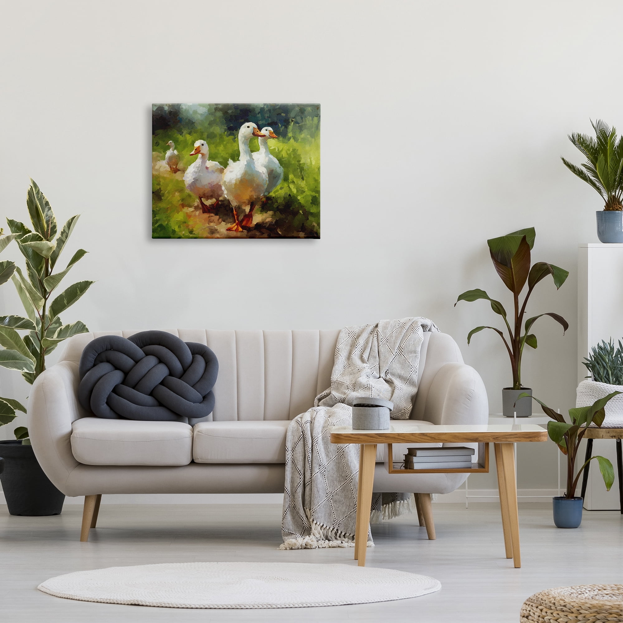Stupell Industries Duck Family in Nature Animals & Insects Painting Gallery Wrapped Canvas Art Print Wall Art, 30 x 24