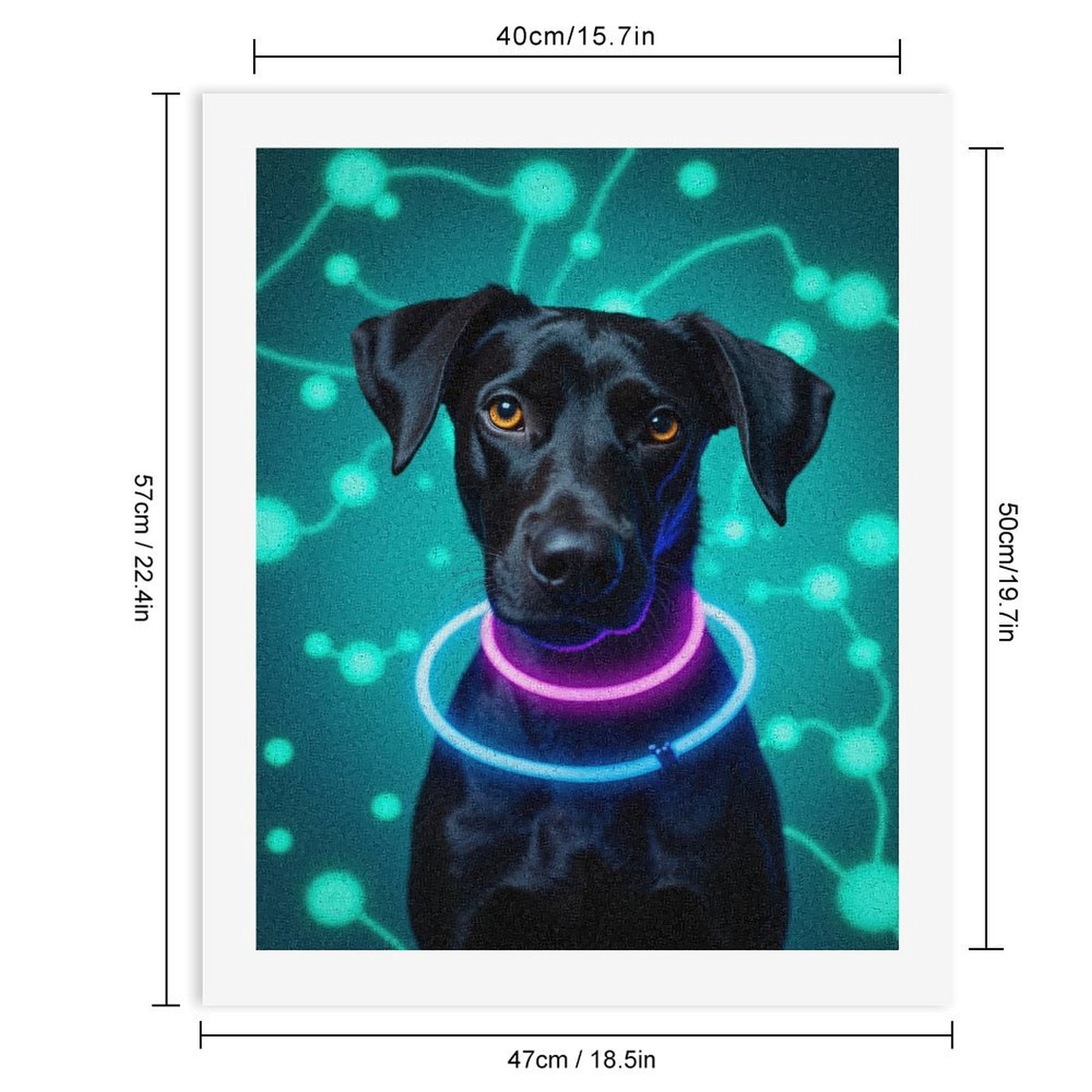 Paint by Numbers Kit for Adults, Dog Neon Lights Futuristic Glow Paint by Numbers, Easy Paint by Numbers Kit for Adults Beginner, DIY Adult Paint by Number Kits on Canvas, Home Decor