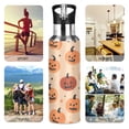 thumbnail image 7 of Yayeee 20oz Insulated Water Bottle Double Wall Stainless Steel with Flip Straw Lid, Colorful Halloween Pumpkin Pattern, 7 of 7