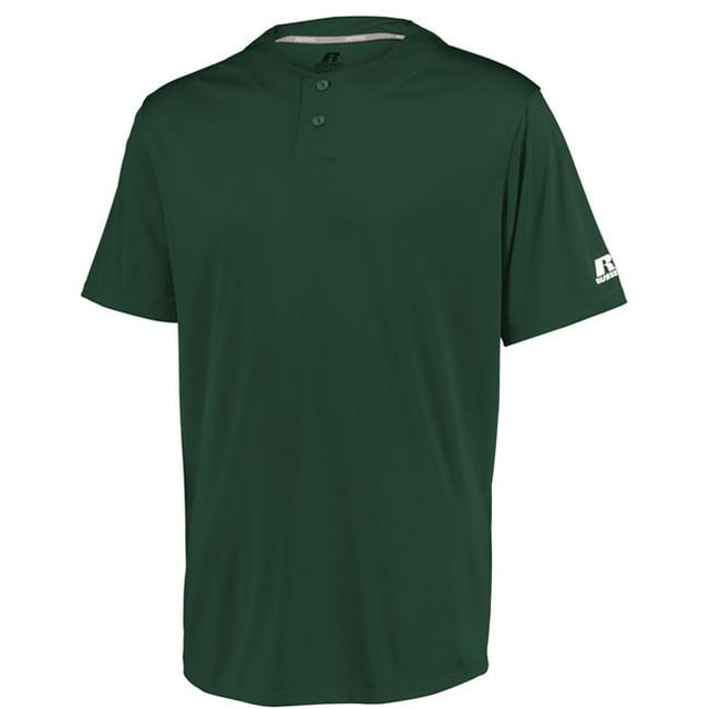 Youth Performance Two-Button Solid Jersey, Dark Green - Extra Large