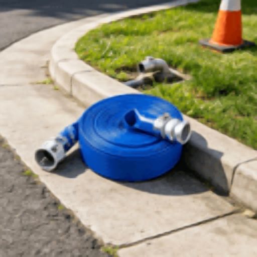 2" x 100ft Blue PVC Backwash Hose with Clamps, Camlock & Aluminum Fittings, Fits Various Pumps for Sewage Treatment & Water Transfer