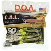 DOA CAL 3" Shad Tail Soft Plastic Fishing Lure - Chartreuse/Silver Glitter (Pack Of ?)