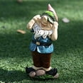 thumbnail image 2 of Estatua de gnomo de jardín, artesanía artesanal, diseño único y divertido, enriquece la estética del jardín y el hogar, piedra triturada fundida a mano, perfecta como regalo, 2 of 3