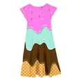 thumbnail image 5 of WhouRiu Girls Cartoon Print Smocked Tie Straps Dress Summer Beach Sundress Pink,Sizes 3-4, 5 of 5