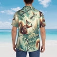 thumbnail image 4 of Yiaed Forest squirrel surreal Print Hawaiian Shirt for Men Short Sleeve Button Down Shirts Beach Shirts for Men,3X-Large, 4 of 7