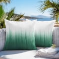 thumbnail image 5 of Waterproof Throw Pillow Covers Set of 2, 20x20 Inch Green Ombre Stripe Decorative Pillowcases Outdoor Pillow Slip Cushion Covers Set for Couch Tent Abstract Art Gradient Watercolor, 5 of 7