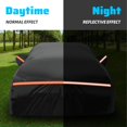 thumbnail image 4 of Waterproof All-Weather Universal Car Cover with Right Side Zipper & Rear View Mirror Pocket 190T-PU for Sedan 187" to 192" Length, 4 of 6
