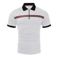 thumbnail image 4 of Sngxgn Men's Short Sleeve Polo Shirt(White,S), 4 of 5